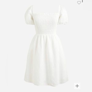 J. Crew Linen Blend Puff-Sleeve Dress